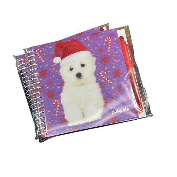 COPY - Holiday White Puppy Santa Presents Petpals Notebook & Pen SetChristmas - Picture 9 of 12